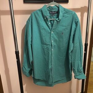 Polo Ralph Lauren Men's Aqua Button-Down Shirt
